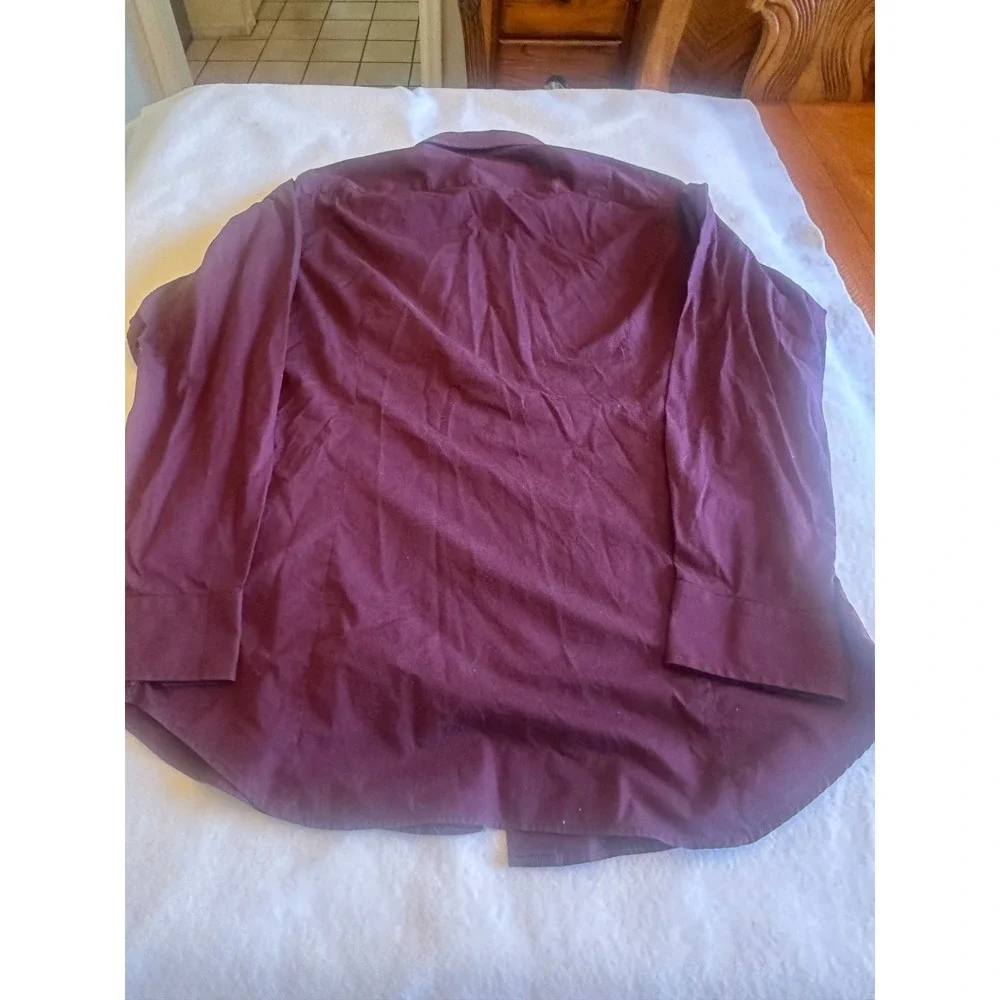 Banana Republic Slim Fit Button Down Mens M Burgundy Stretch Long Sleeve Shirt